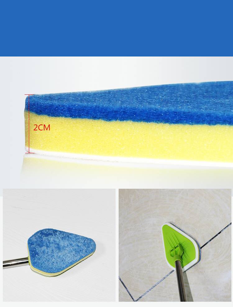 Triangular Sponge Glass Wiper with Three-Section Telescopic Rod