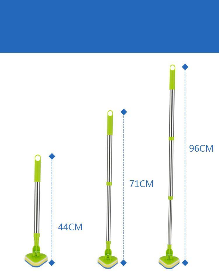 Triangular Sponge Glass Wiper with Three-Section Telescopic Rod