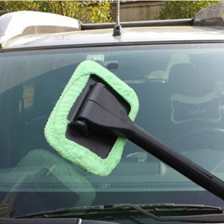 Car Window Windshield Wiper Microfiber Cloth – Long Handle Auto Cleaner Brush