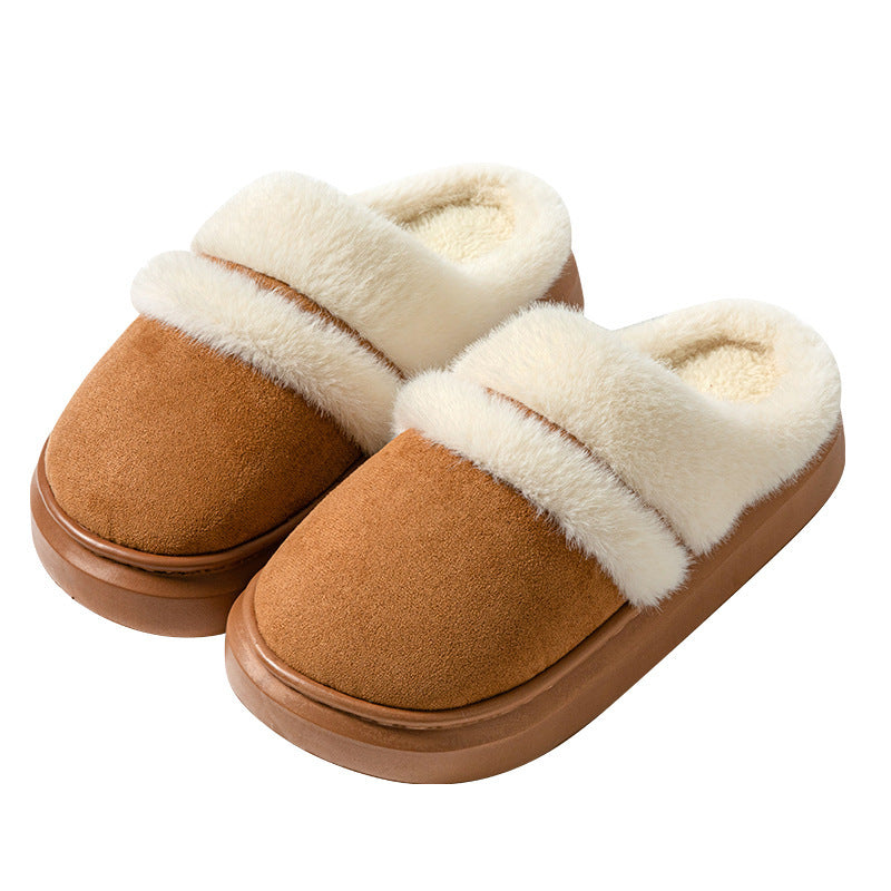 Fashion Warm Cotton Slippers For Women Leisure Thick Bottom Non-slip