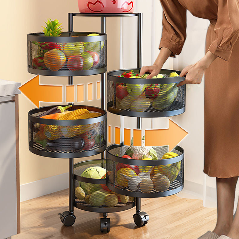 Round Rotating Fruit and Vegetable Rack – Stylish Storage Solution!