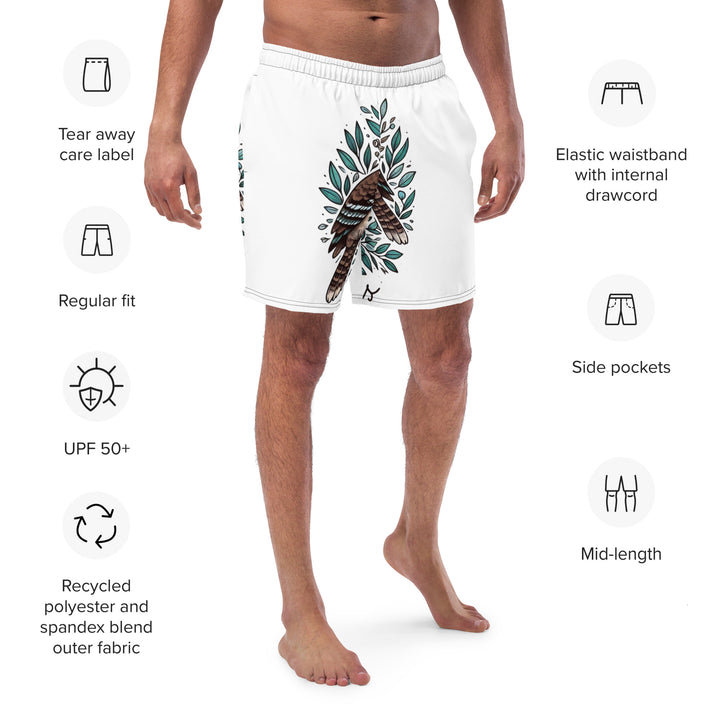 Killing One Stone With 2 Birds All-Over Print Recycled Swim Trunks