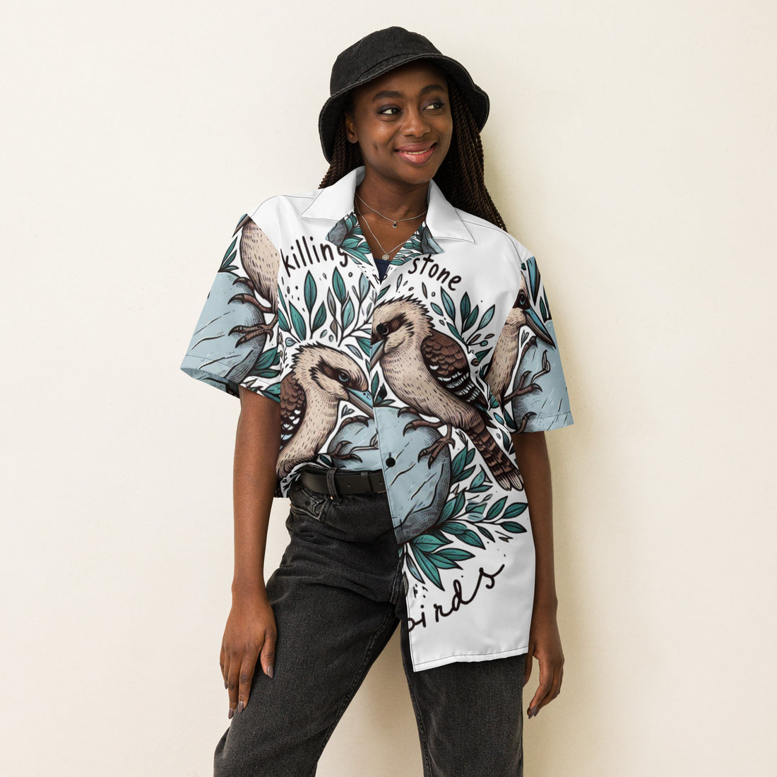 Killing One Stone with Two Birds Unisex Button Shirt