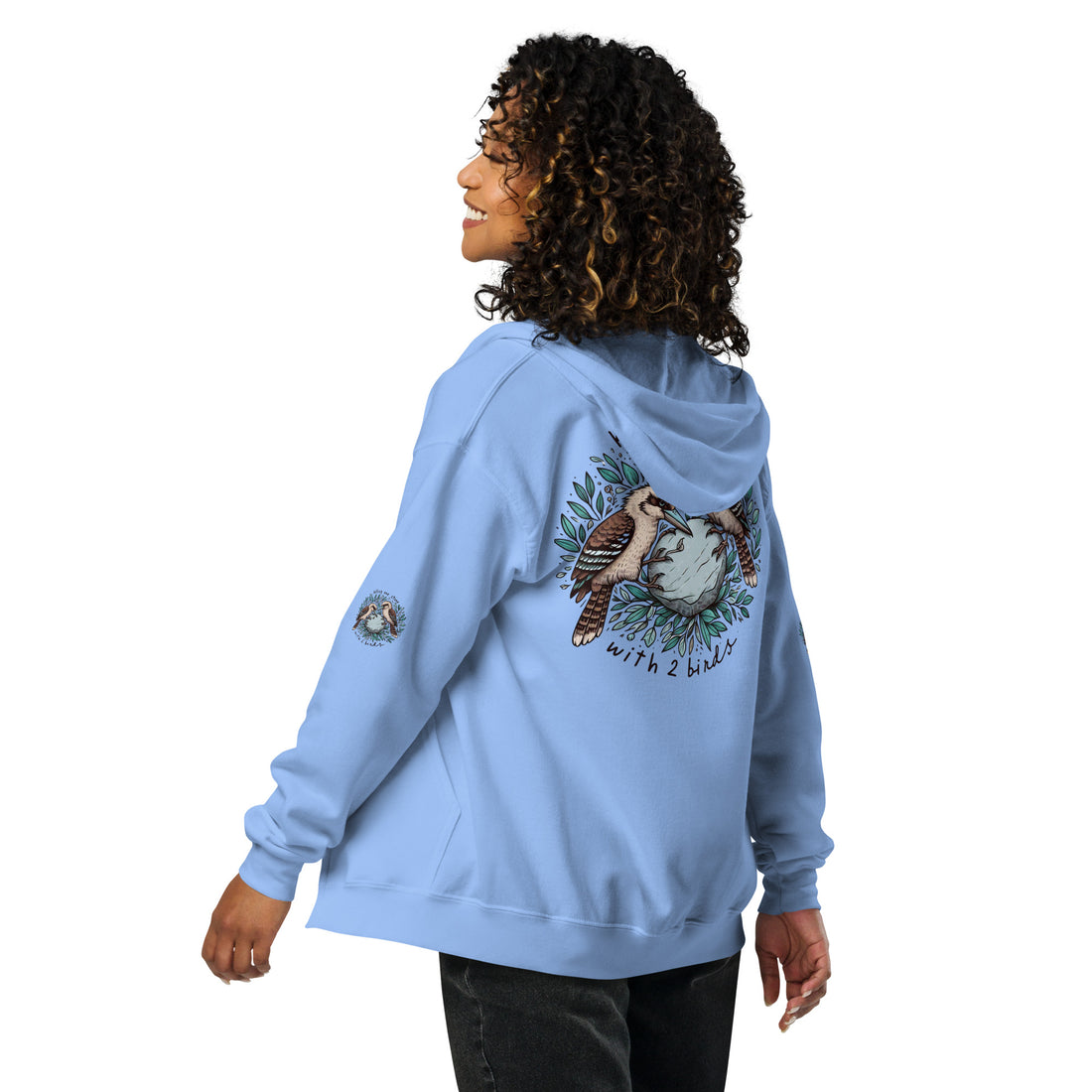 Killing One Stone With 2 Birds Unisex Heavy Blend Zip Hoodie