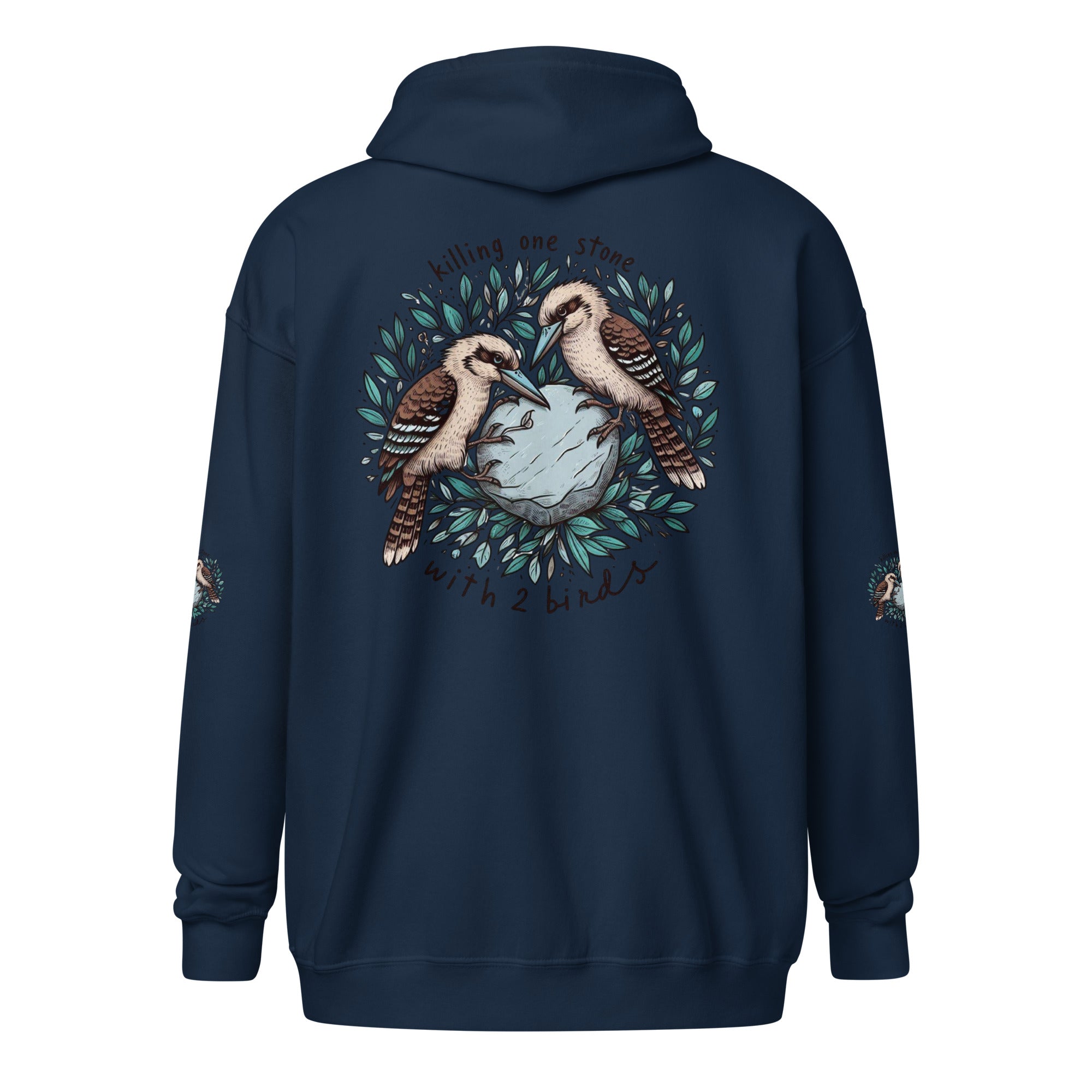 Killing One Stone With 2 Birds Unisex Heavy Blend Zip Hoodie