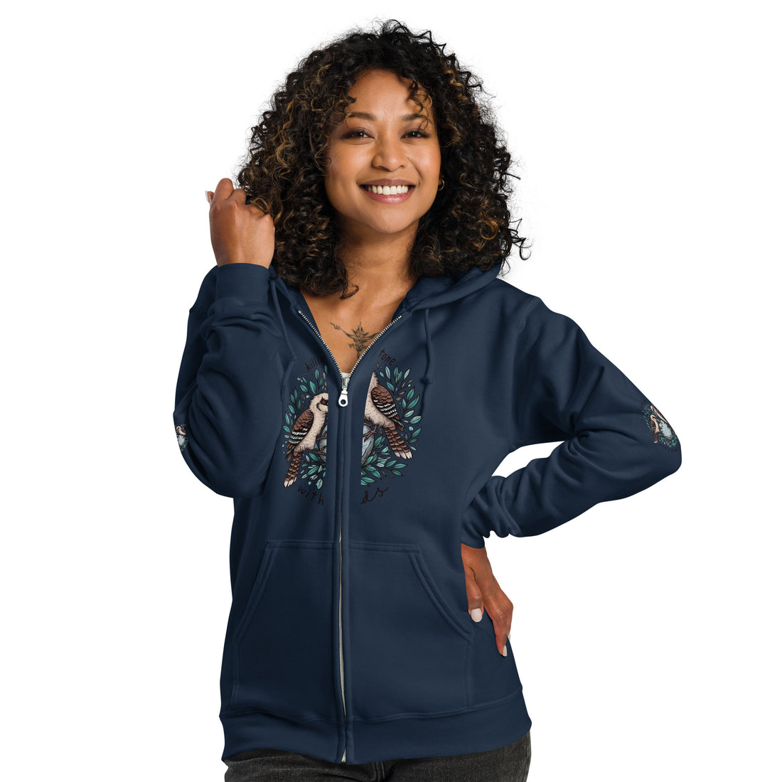 Killing One Stone With 2 Birds Unisex Heavy Blend Zip Hoodie