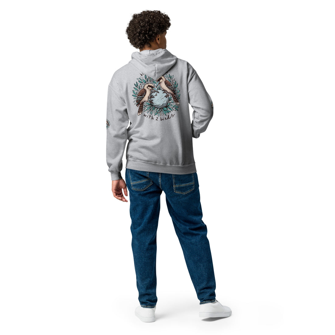 Killing One Stone With 2 Birds Unisex Heavy Blend Zip Hoodie