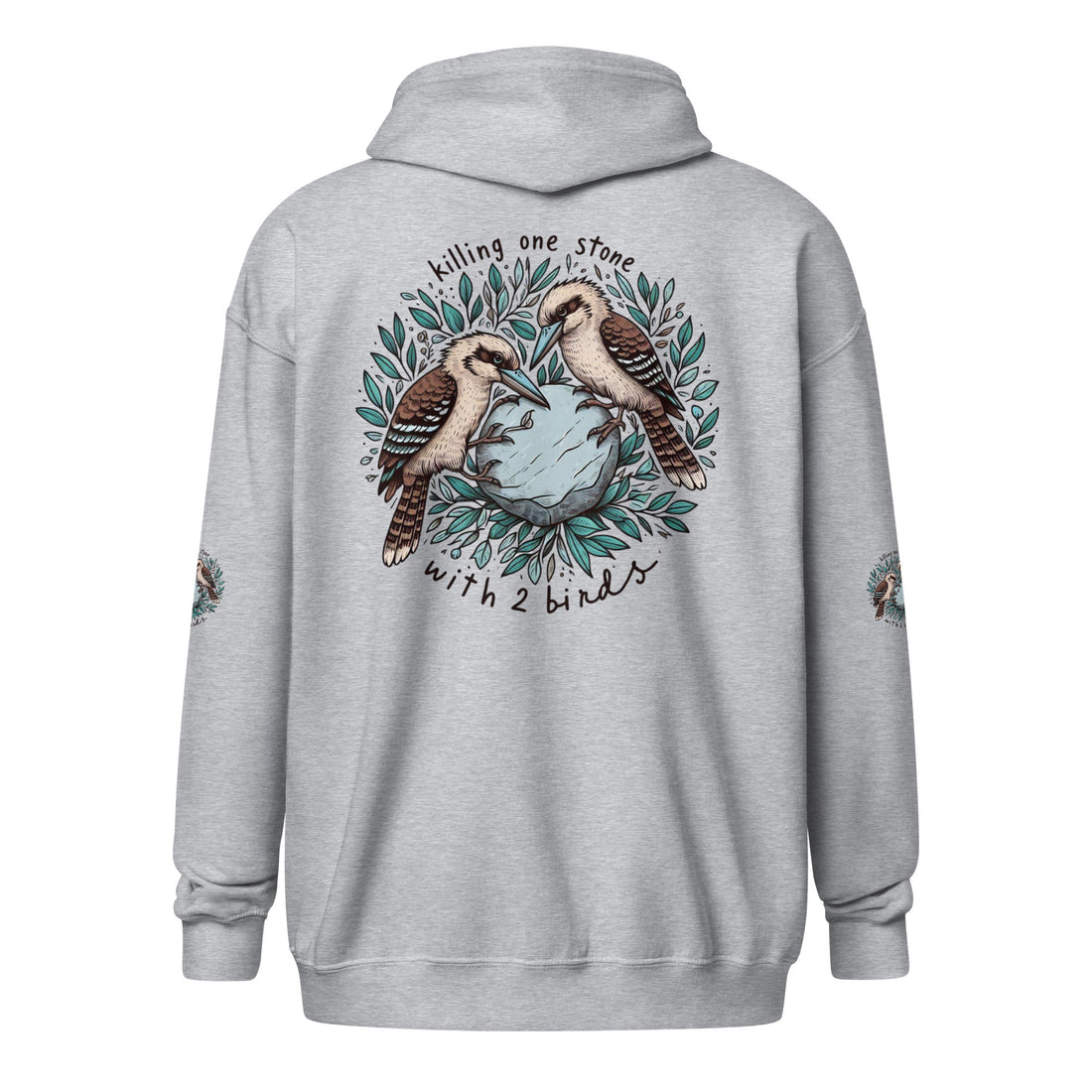 Killing One Stone With 2 Birds Unisex Heavy Blend Zip Hoodie