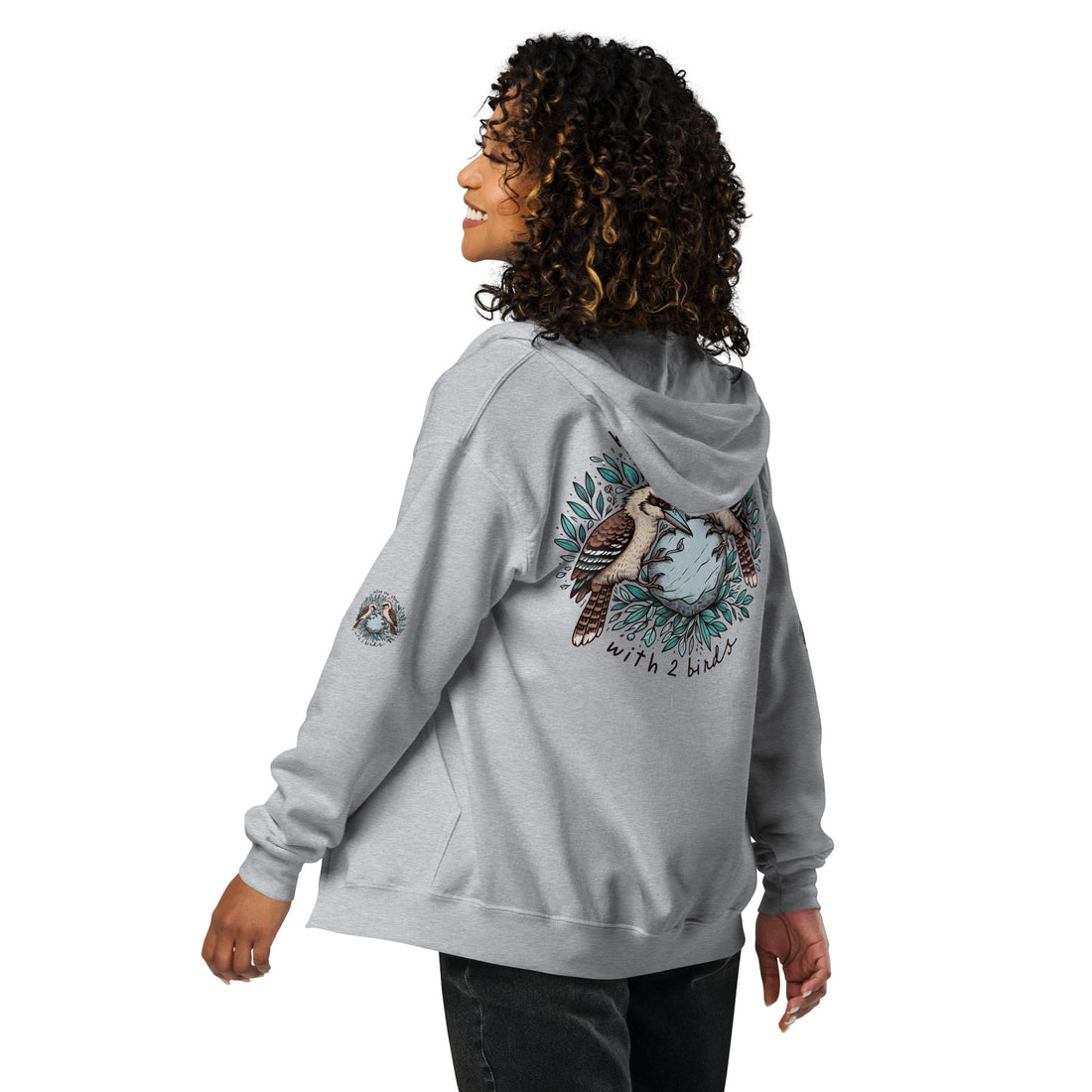 Killing One Stone With 2 Birds Unisex Heavy Blend Zip Hoodie