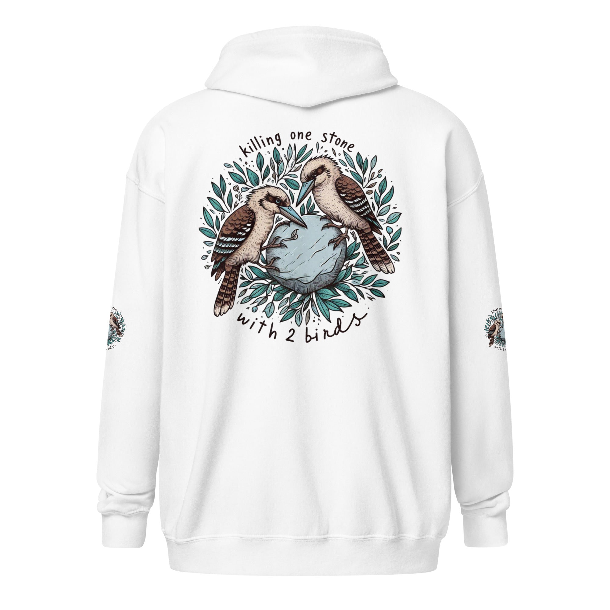Killing One Stone With 2 Birds Unisex Heavy Blend Zip Hoodie