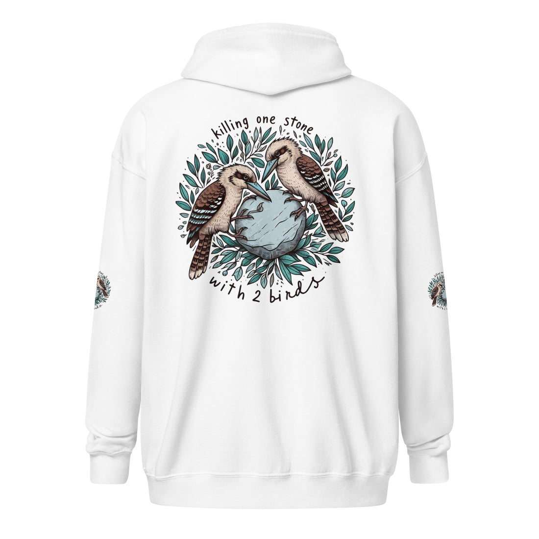 Killing One Stone With 2 Birds Unisex Heavy Blend Zip Hoodie