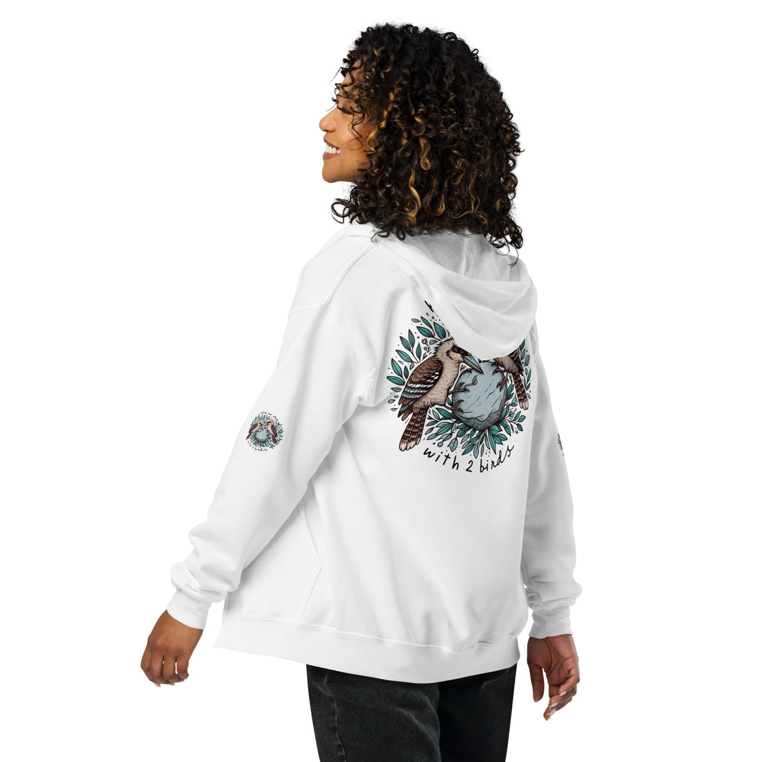 Killing One Stone With 2 Birds Unisex Heavy Blend Zip Hoodie