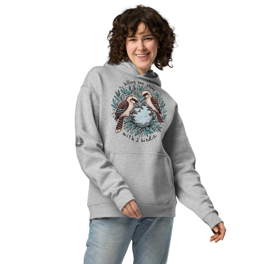 Killing One Stone With 2 Birds Unisex Oversized Hoodie