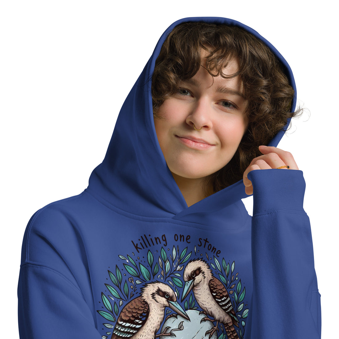 Killing One Stone With 2 Birds Unisex Oversized Hoodie