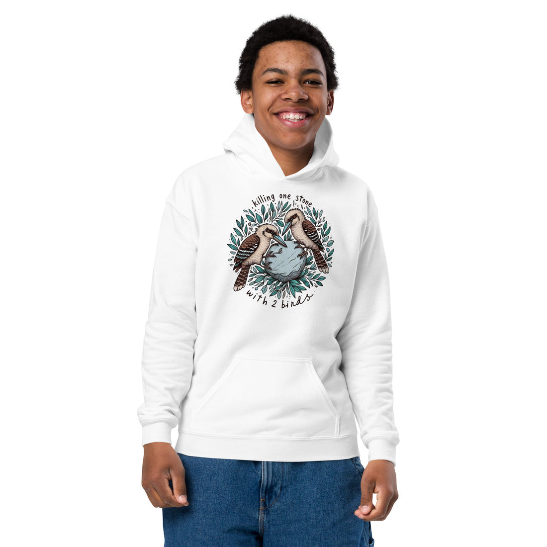 Killing One Stone With 2 Birds Youth Heavy Blend Hoodie